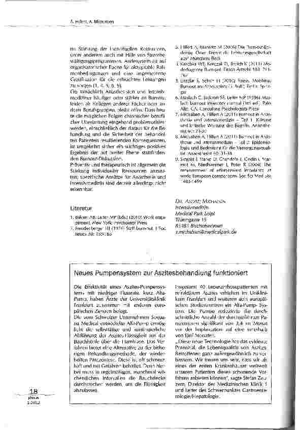 Vorschauseite 4: Haben Intensivmediziner wirklich ein erhöhtes Burnout-Risiko?