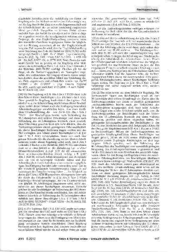 Vorschauseite 2: Urlaubsdauer - Altersdiskriminierung (TVöD)
