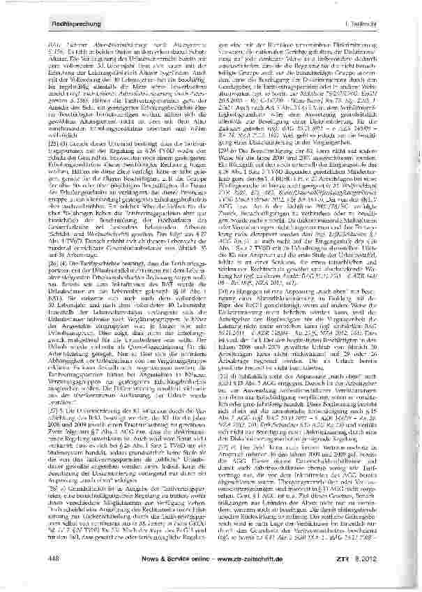 Vorschauseite 3: Urlaubsdauer - Altersdiskriminierung (TVöD)