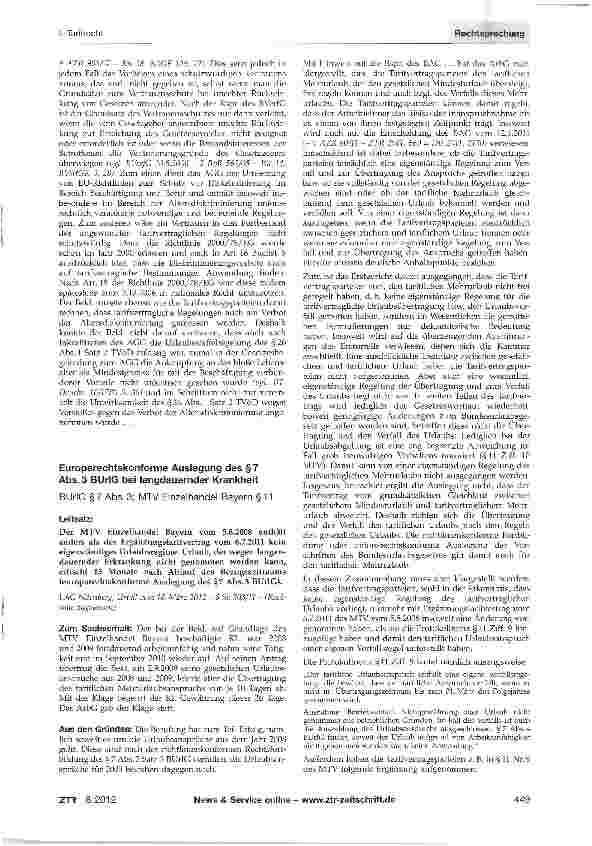 Vorschauseite 4: Urlaubsdauer - Altersdiskriminierung (TVöD)
