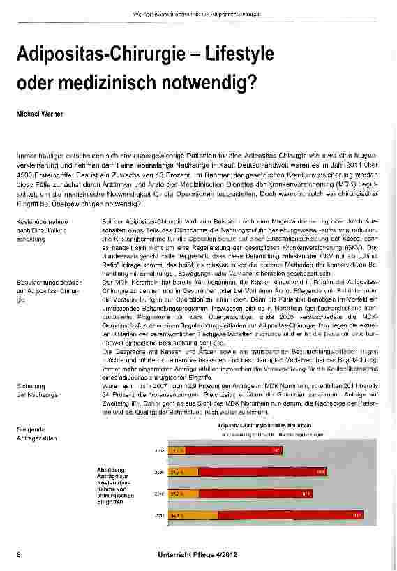 Vorschauseite 1: Adipositas-Chirurgie - Lifestyle oder medizinisch notwendig?