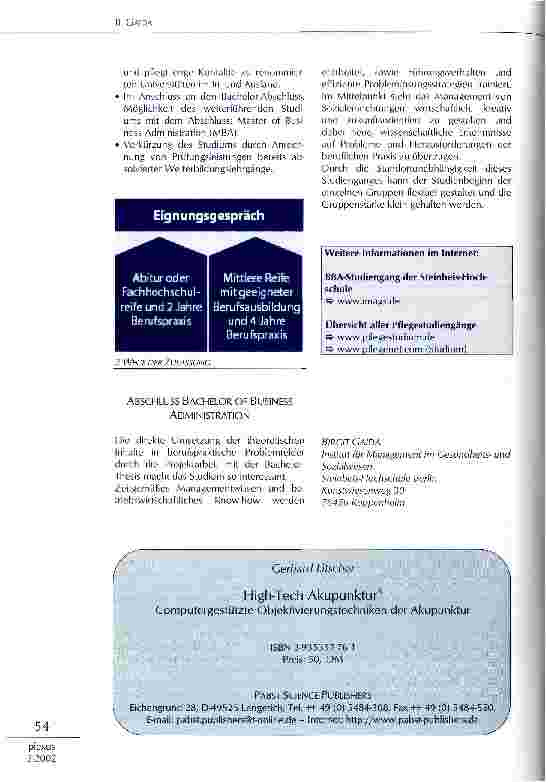 Vorschauseite 2: Akademisierung in der Pflege am Beispiel des BBA-Studiengangs der Steinbeis-Hochschule