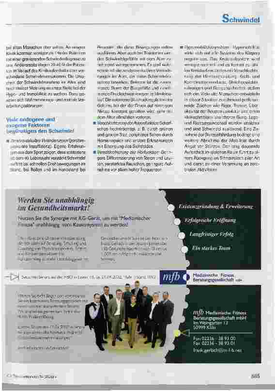 Vorschauseite 6: Schwindel in der geriatrischen Rehabilitation