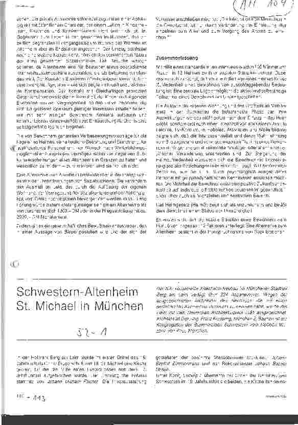 Vorschauseite 1: Schwestern-Altenheim St. Michael in München
