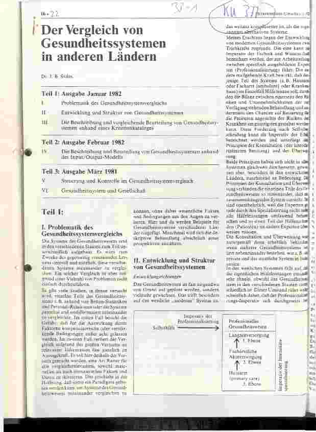 Vorschauseite 1: Der Vergleich von Gesundheitssystemen in anderen Ländern