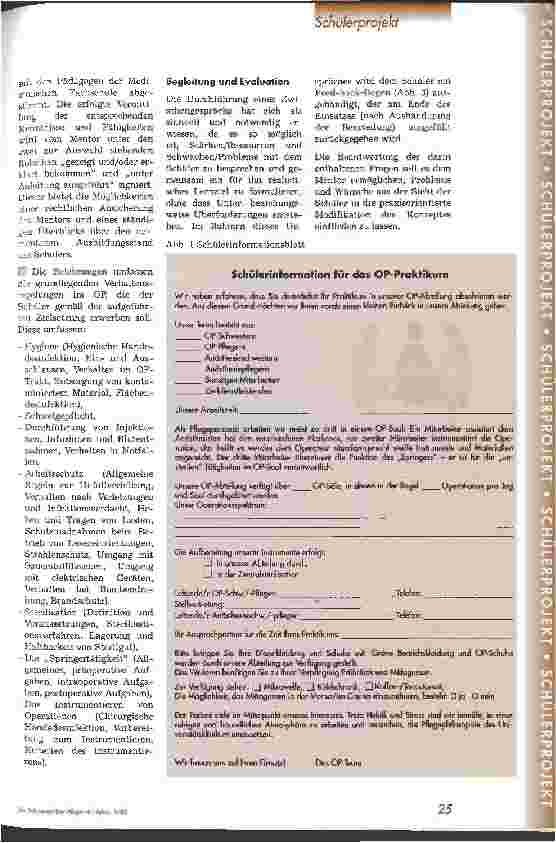 Vorschauseite 2: Einarbeitungskonzept für das OP-Praktikum von Krankenpflegeschülern - ausgelegt für die operativen Funktionsbereiche am Universitätsklinikum Leipzig AöR -