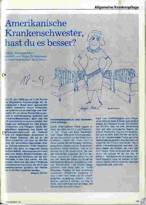 Vorschauseite 1: Amerikanische Krankenschwester, hast du es besser?