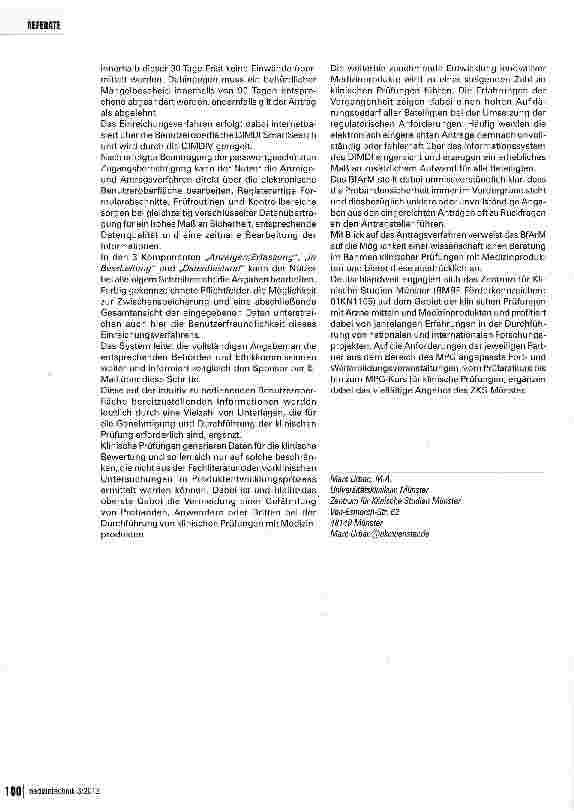 Vorschauseite 2: Beantragung einer klinischen Prüfung gemäß § 22a Medizinproduktegesetz