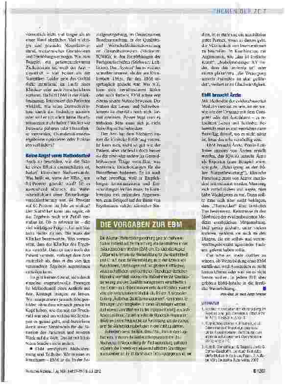 Vorschauseite 3: Plädoyer für die evidenzbasierte Medizin