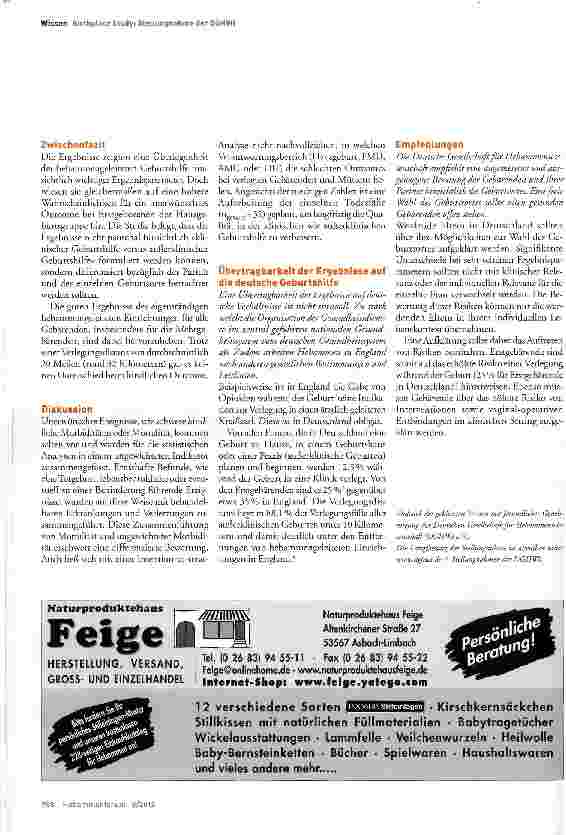 Vorschauseite 4: Birthplace Study: differenzierte Betrachtung erforderlich