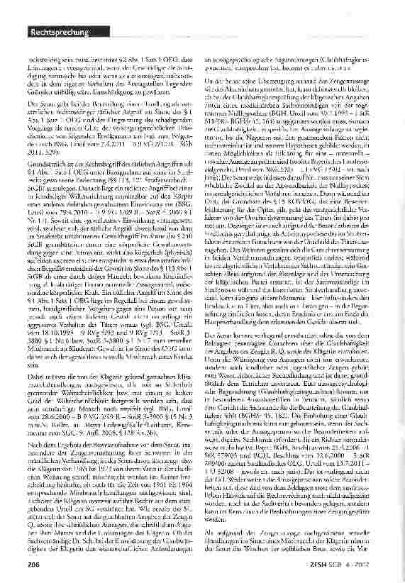 Vorschauseite 4: Anwendbarkeit der Nullhypothese im sozialgerichtlichen Verfahren; Notwendigkeit eines aussagepsychologischen Gutachtens (Glaubhaftigkeitsgutachten); Schädigungsfolgen; sexueller M…