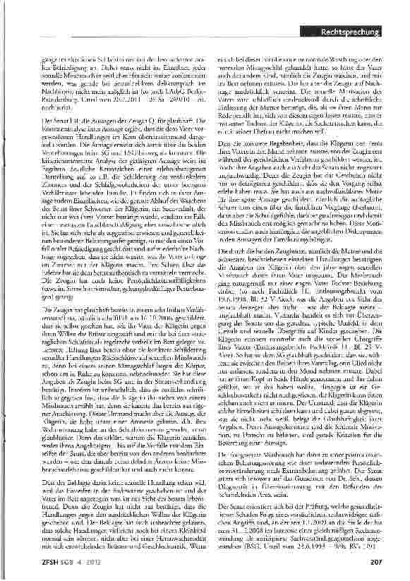 Vorschauseite 5: Anwendbarkeit der Nullhypothese im sozialgerichtlichen Verfahren; Notwendigkeit eines aussagepsychologischen Gutachtens (Glaubhaftigkeitsgutachten); Schädigungsfolgen; sexueller M…