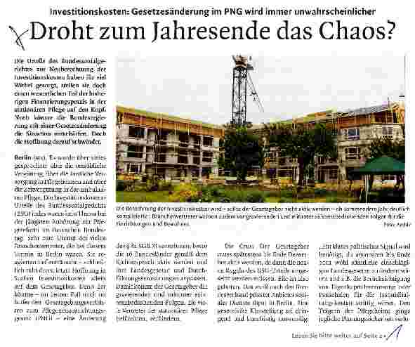 Vorschauseite 1: Droht zum Jahresende das Chaos?