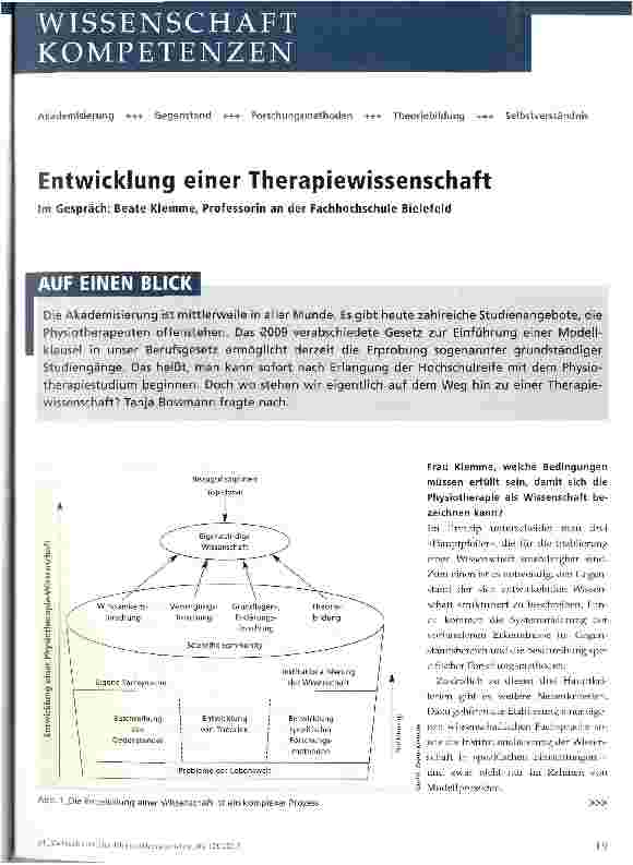 Vorschauseite 1: Entwicklung einer Therapiewissenschaft