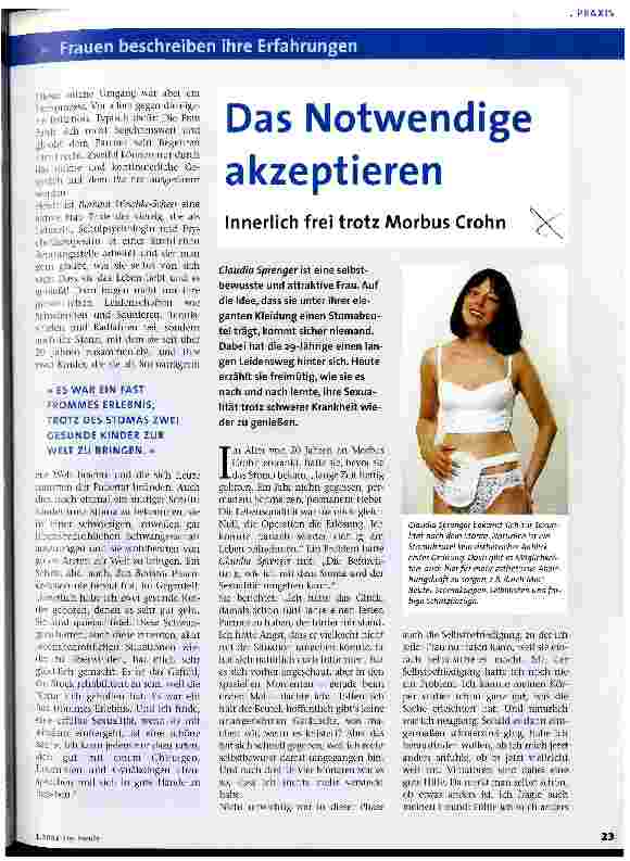 Vorschauseite 1: Das Notwendige akzeptieren Innerlich frei trotz Morbus Crohn