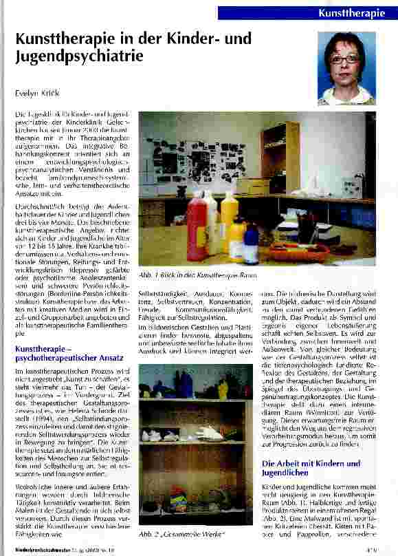 Vorschauseite 1: Kunsttherapie in der Kinderund Jugendpsychiatrie