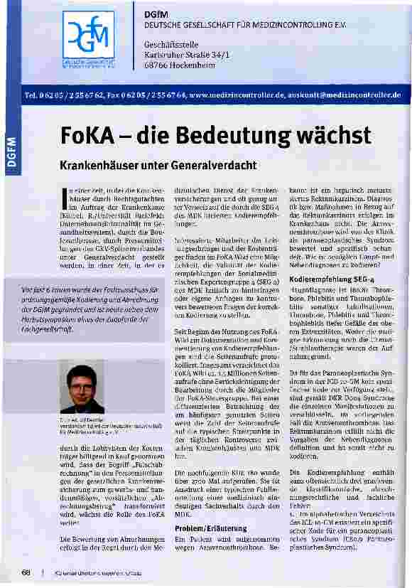 Vorschauseite 1: FoKA-die Bedeutung wächst