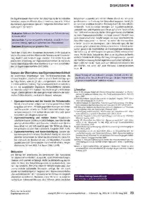 Vorschauseite 2: Eigenverantwortlichkeit - Chancen und Grenzen der individuellen Gesundheitsfürsorge