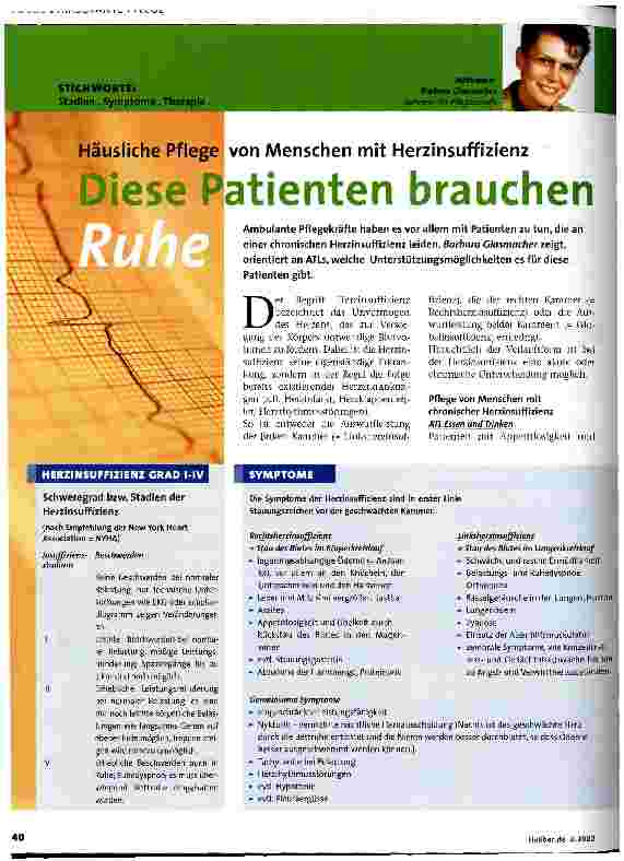 Vorschauseite 1: Diese Patienten brauchen Ruhe