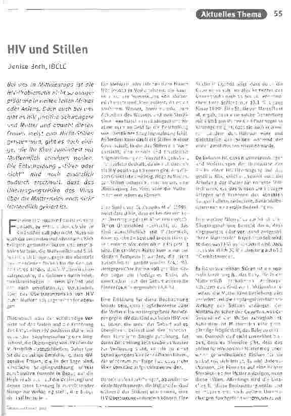 Vorschauseite 1: HIV und Stillen