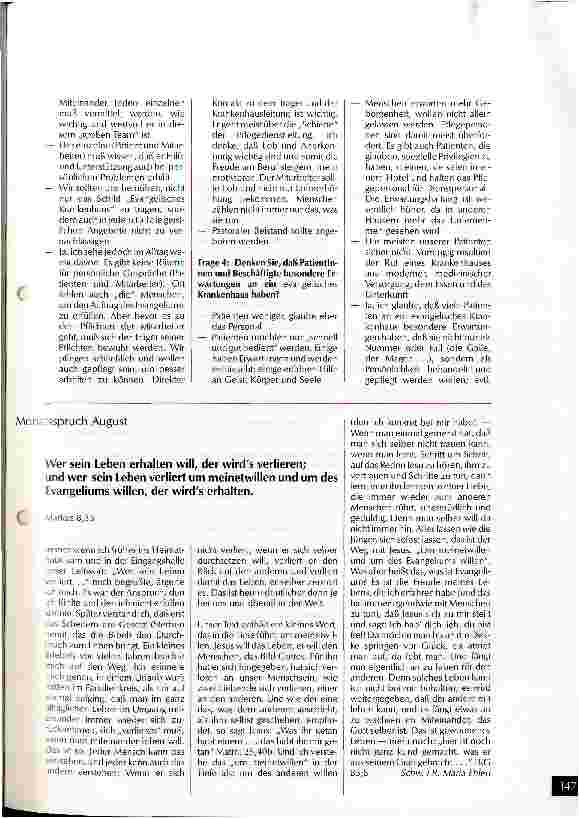 Vorschauseite 6: Unser Krankenhaus: evangelisch?! Frage und Behauptung