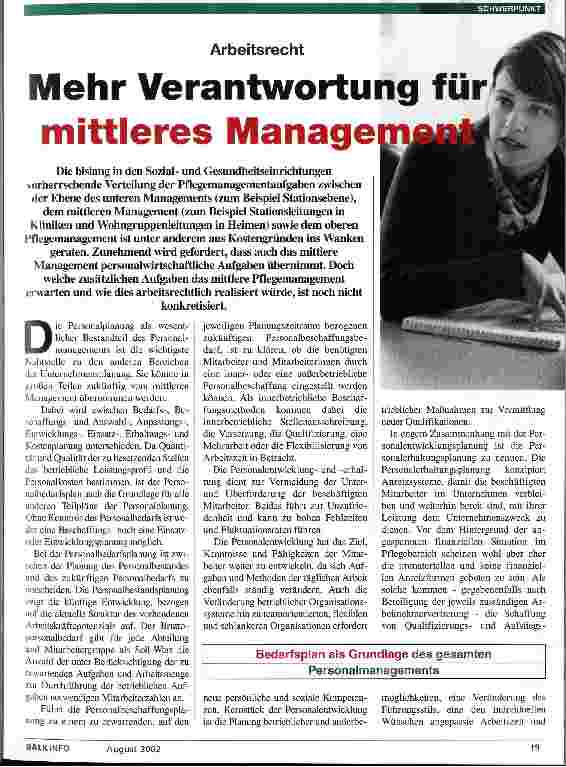 Vorschauseite 1: Arbeitsrecht: Mehr Verantwortung für mittleres Management