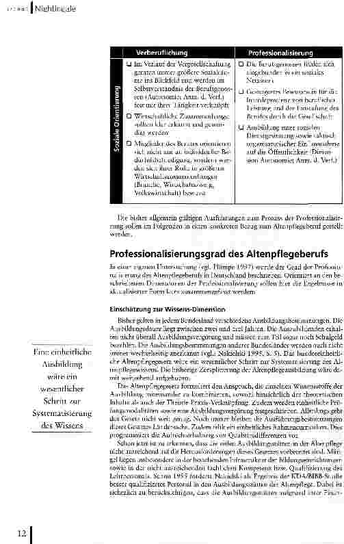 Vorschauseite 5: Professionalisierung der Altenpflege Aufruf zur Umkehr eines Verständnisses