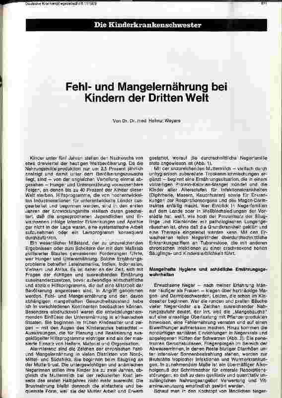 Vorschauseite 1: Fehlund Mangelernährung bei Kindern der Dritten Welt
