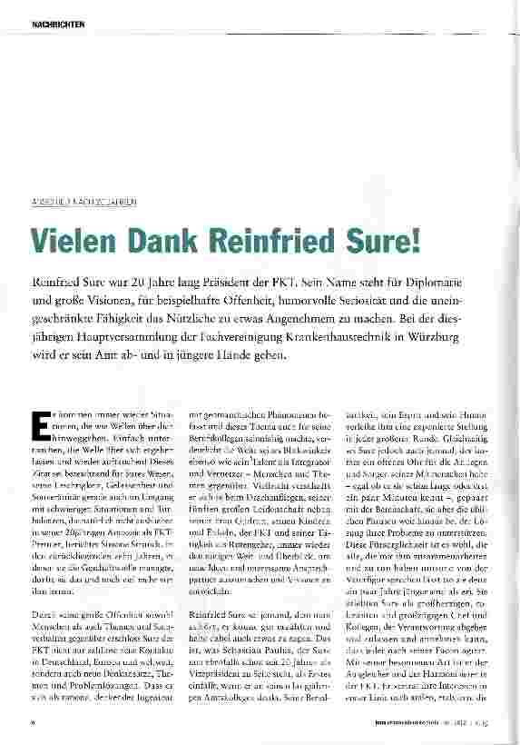 Vorschauseite 1: Vielen Dank Reinfried Sure!