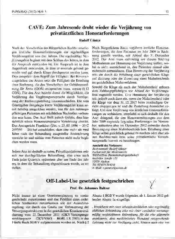 Vorschauseite 1: Off-Label-Use gesetzlich festgeschrieben
