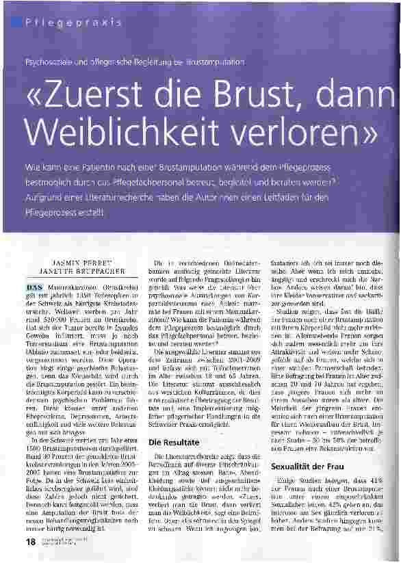 Vorschauseite 1: «Zuerst die Brust, dann die Weiblichkeit verloren»