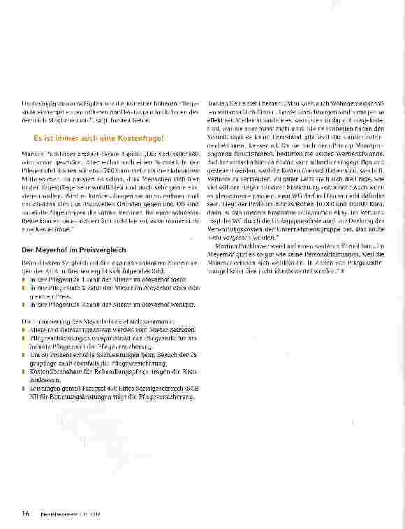 Vorschauseite 2: Wohngemeinschaft, Tagespflege, Pflegehotel -alles unter einem Dach
