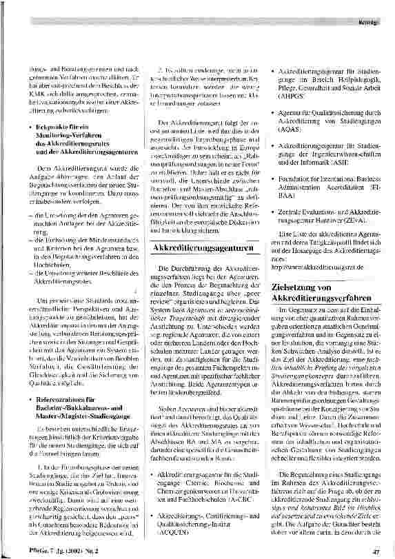 Vorschauseite 3: Qualitätssicherung für neue Studiengänge in den Gesundheitsfachberufen und sozialen Berufen