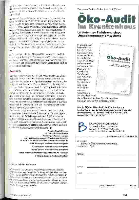 Vorschauseite 5: Arzneimittelbestellung per Internet Wissenschaftliche Begleitung eines Projektes für ein elektronisches Bestellsystem