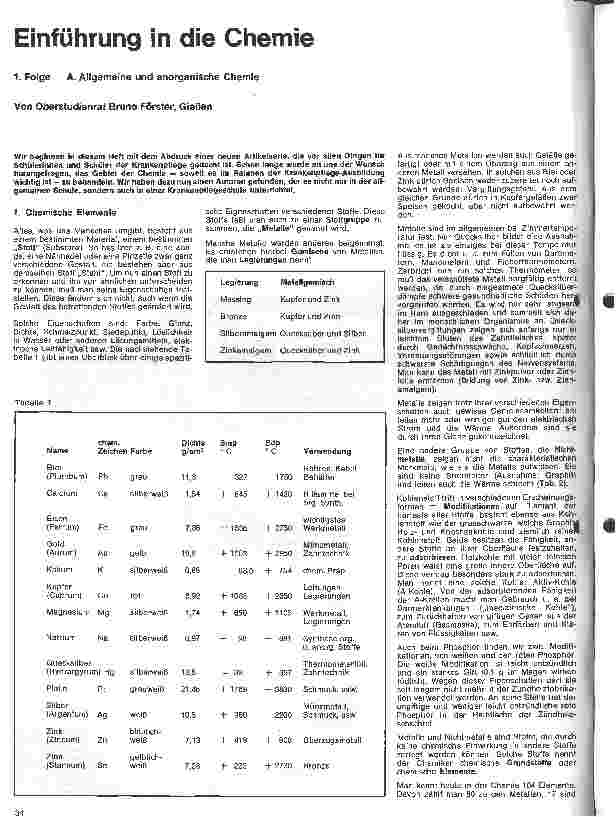 Vorschauseite 1: Einführung in die Chemie 1. Folge: A. Allgemeine und anorganische Chemie