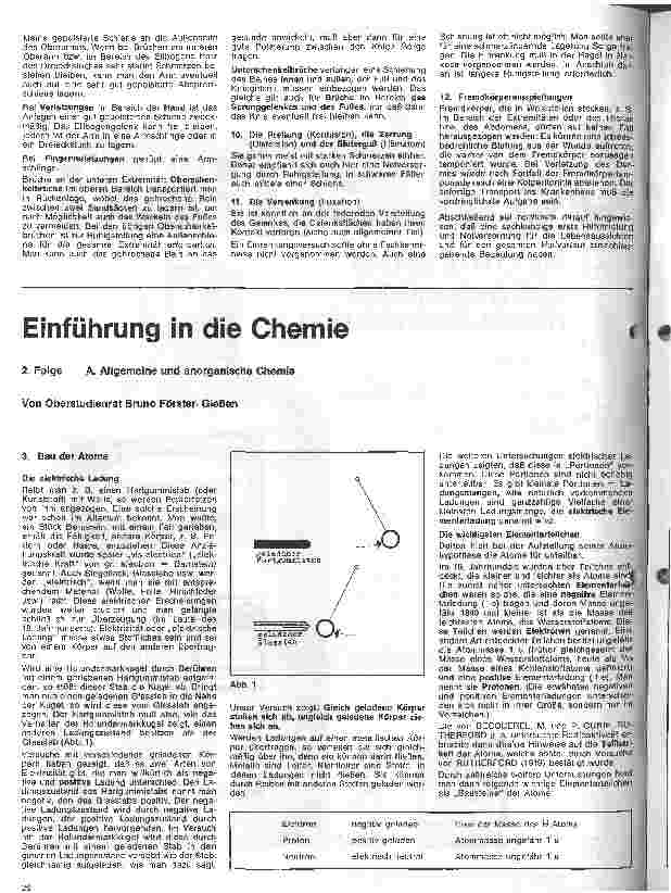 Vorschauseite 1: Einführung in die Chemie 1. Folge: A. Allgemeine und anorganische Chemie
