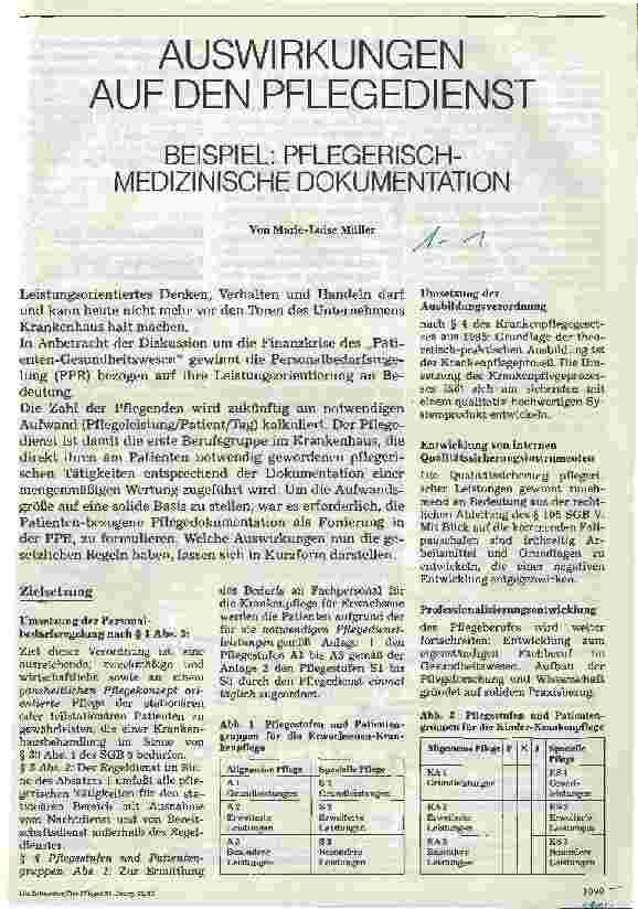 Vorschauseite 1: Auswirkungen auf den Pflegedienst Beispiel: Pflegerisch-medizinische Dokumentation