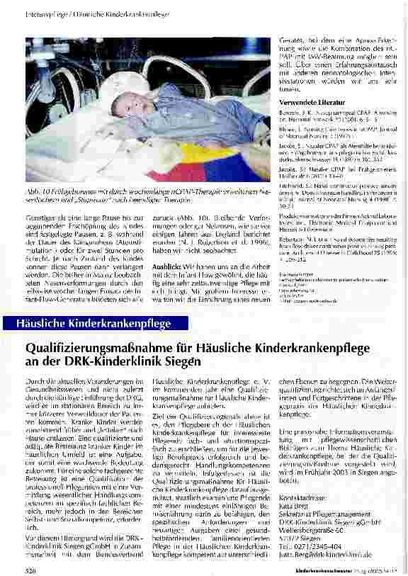 Vorschauseite 6: Die Pflege des frühgeborenen Kindes mit nasalem CPAP