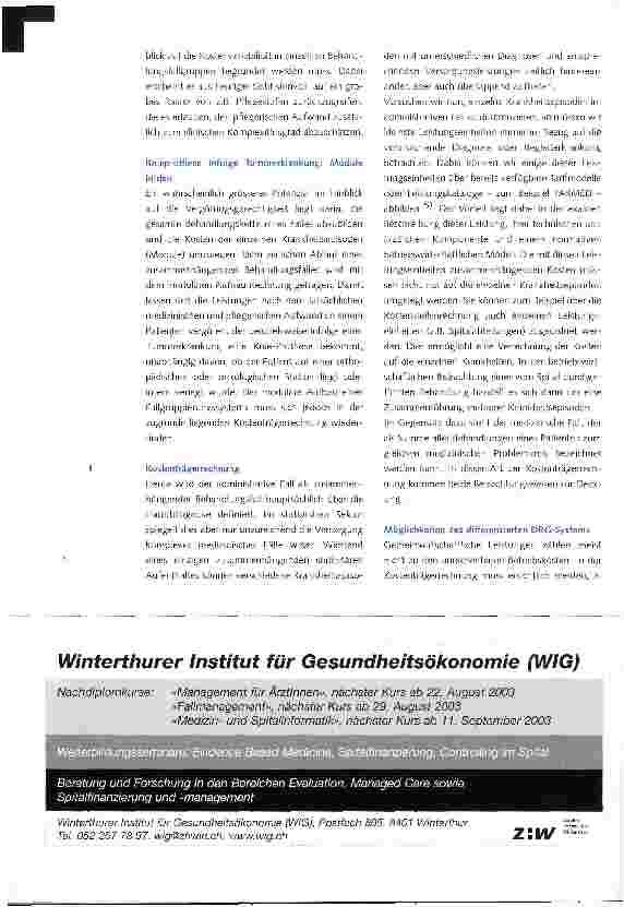 Vorschauseite 2: Spitalfinanzierung: Wege zur Vergütungsgerechtigkeit