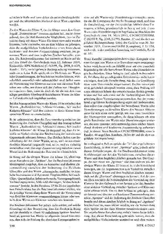 Vorschauseite 5: Gemeinschaftsmarke - Absolute Eintragungshindernisse aufgrund beschreibenden CharaktersArt. 7 Abs. i Buchst, c und b, Art. 75 Verordnung Nr. 207/2009