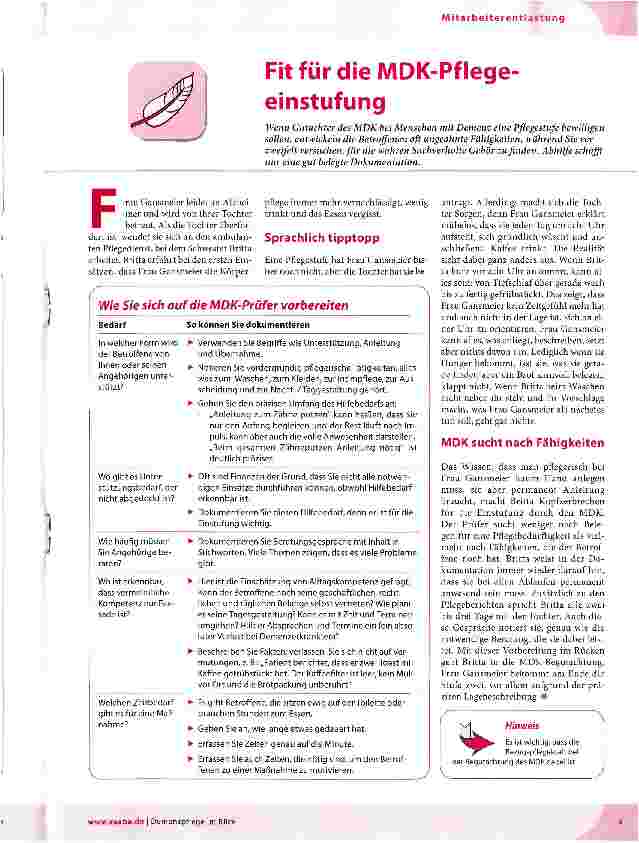 Vorschauseite 1: Fit für die MDK-Pflegeeinstufung