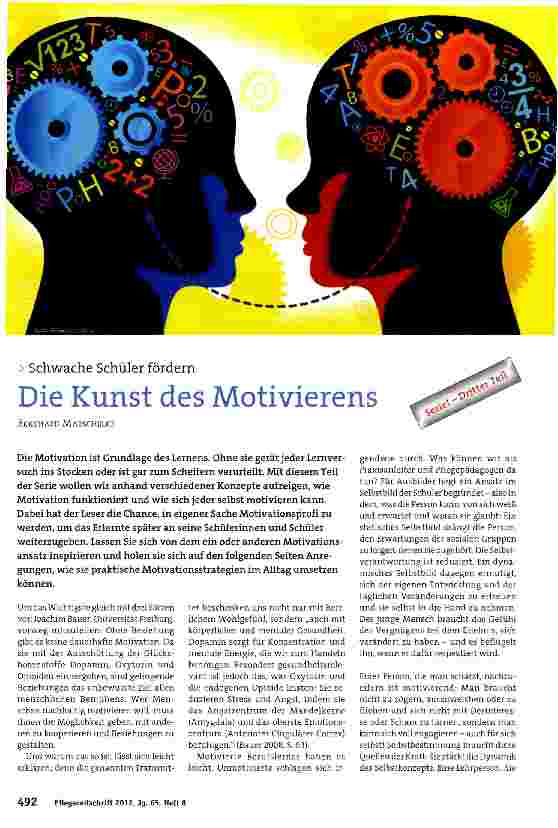 Vorschauseite 1: Die Kunst des Motivierens Schwache Schüler fördern