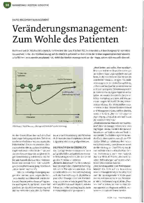 Vorschauseite 1: Veränderungsmanagement: Zum Wohle des Patienten