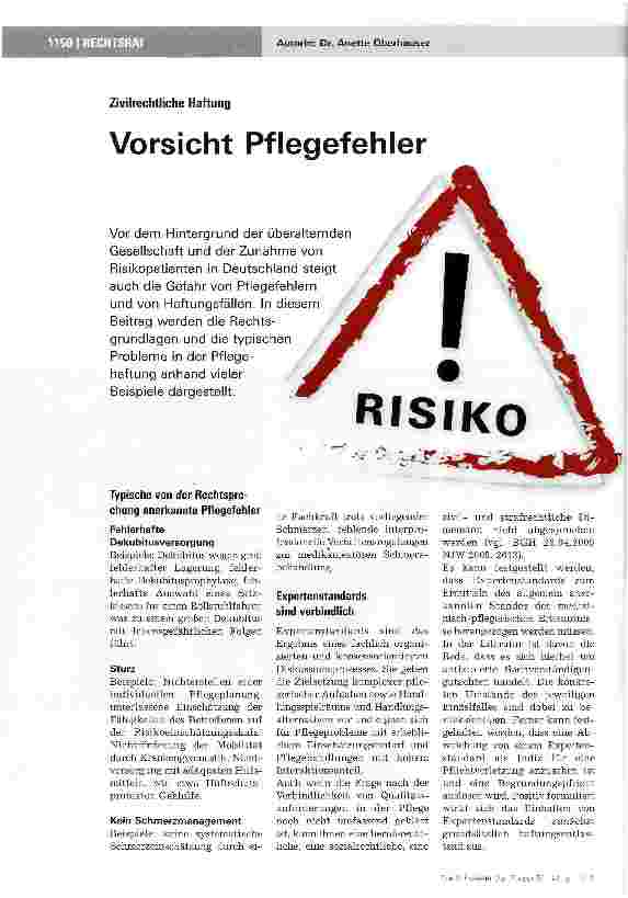 Vorschauseite 1: Vorsicht Pflegefehler