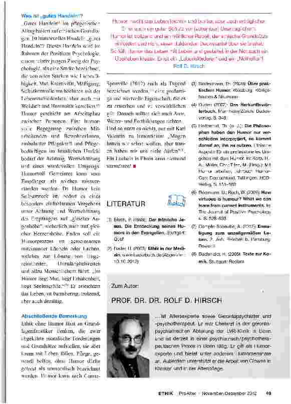 Vorschauseite 4: Respektvoller Humor in der Pflege