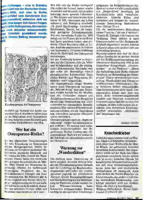 Vorschauseite 2: Osteoporse-Erkrankungsrisiko und Prävention