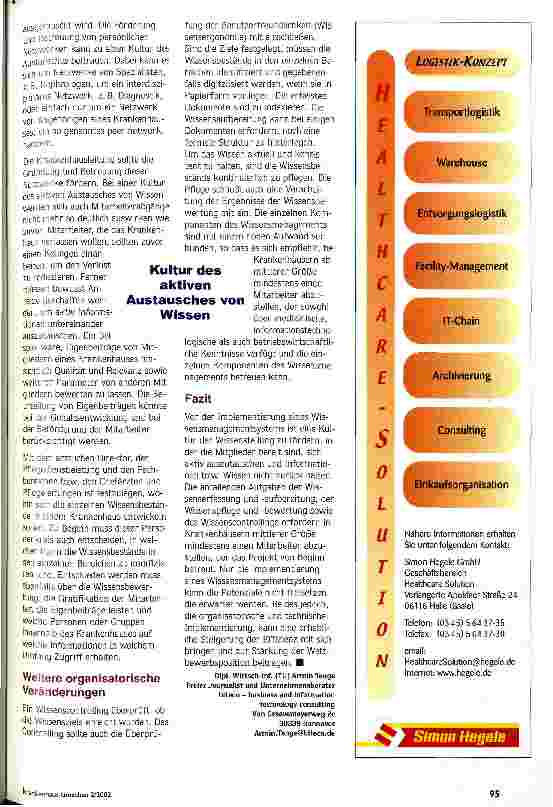 Vorschauseite 4: Wissen teilen ist Stärke Wissensmanagement im Krankenhaus