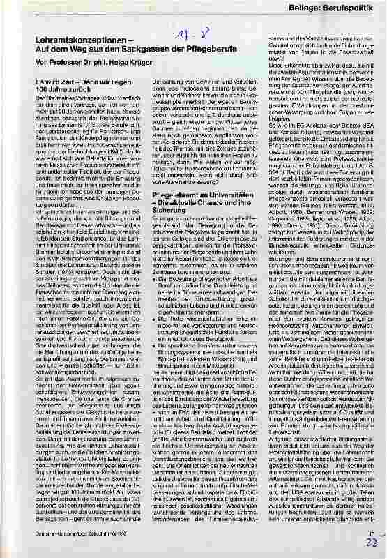 Vorschauseite 1: Lehramtskonzeptionen - Auf dem Weg aus den Sackgassen der Pflegeberufe