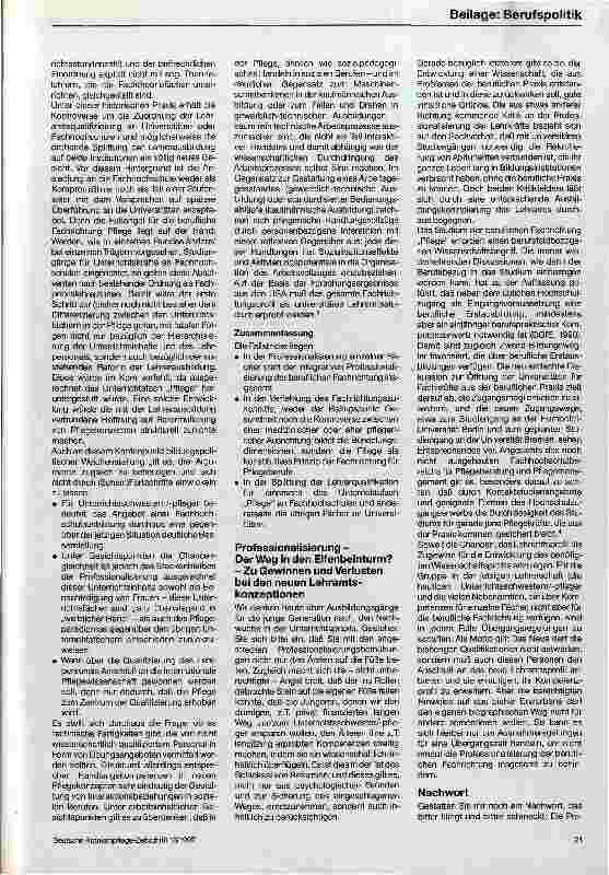 Vorschauseite 5: Lehramtskonzeptionen - Auf dem Weg aus den Sackgassen der Pflegeberufe