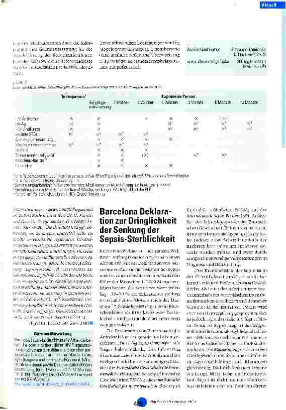 Vorschauseite 3: Empfehlungen zur HIV-Postexpositionsprophylaxe